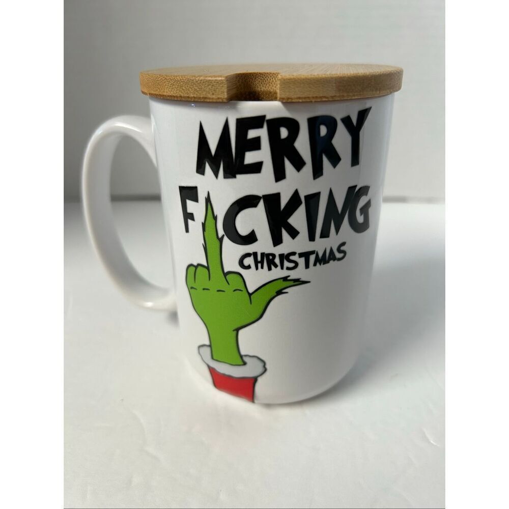 Grinch themed Merry Fcking Christmas-obscene gesture